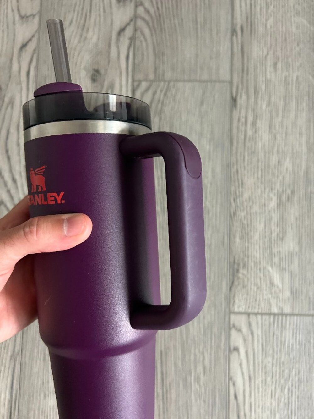 Stanley IceFlow Flip Straw Tumbler 30 oz Plum Purple Orange Lid Handle Cup - Picture 3 of 4